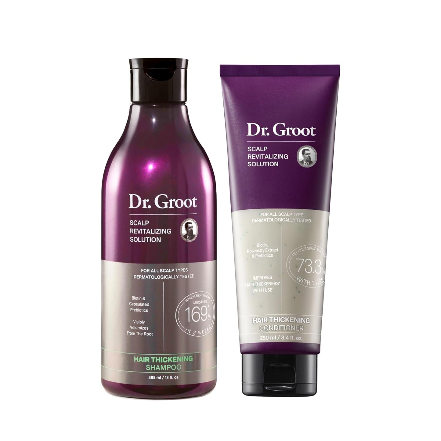 Lot shampoing et revitalisant épaississants Dr. Groot pour la perte de cheveux