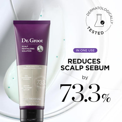 Coffret Dr. Groot épaississant (sérum, shampoing, après-shampoing et traitement du cuir chevelu) contre la chute des cheveux